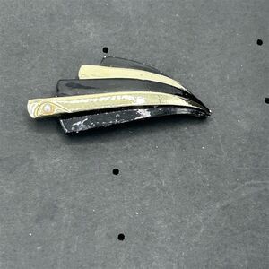 Vintage Black & Gold Enamel Brooch Pin